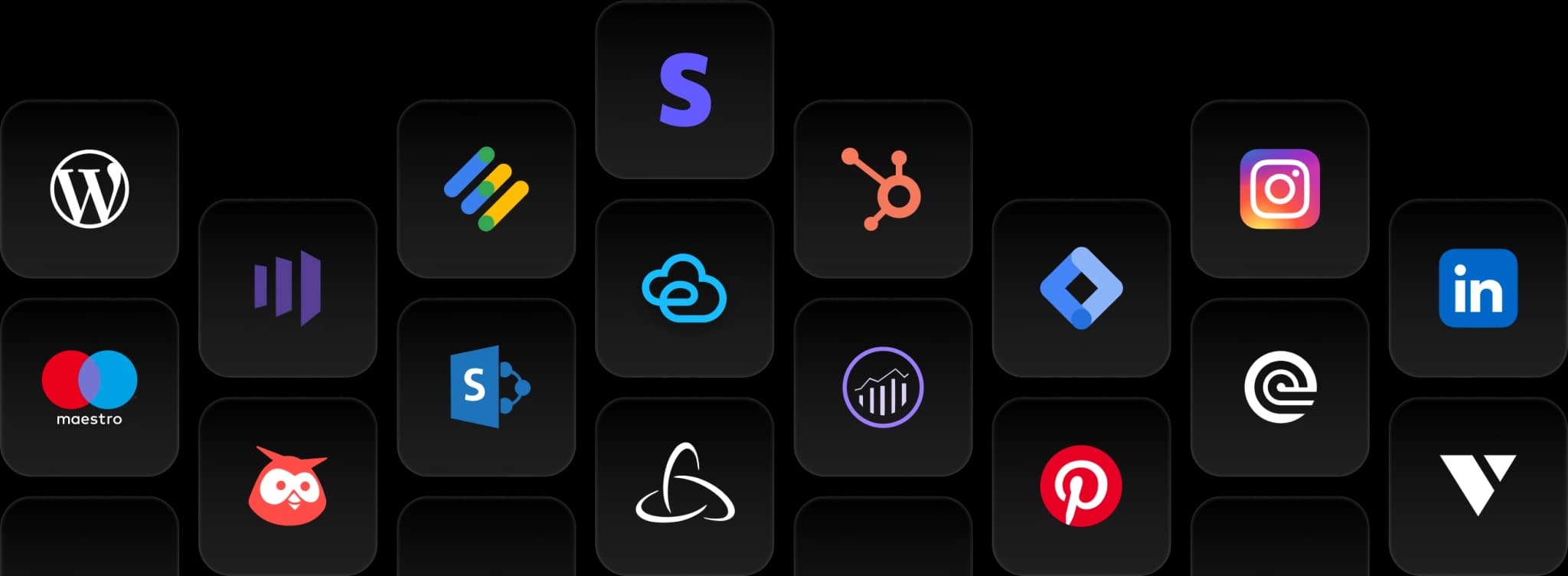 Several products and services icons representing available integrations